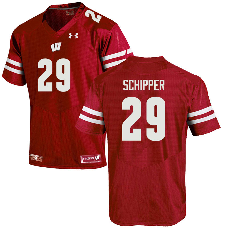 Men #29 Brady Schipper Wisconsin Badgers College Football Jerseys Sale-Red - Click Image to Close
